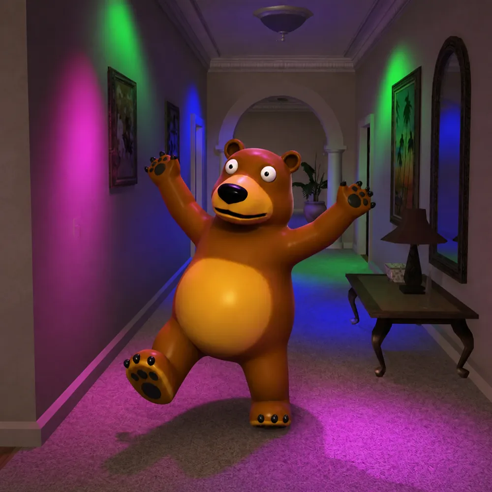 Behr dancing alone in an empty club